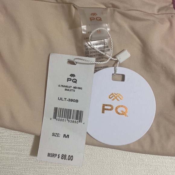 PILYQ Bikini Set; Ultra Violet Midi Ring Bralette Top & Pineapple Reef Full Bttm - Picture 5 of 8